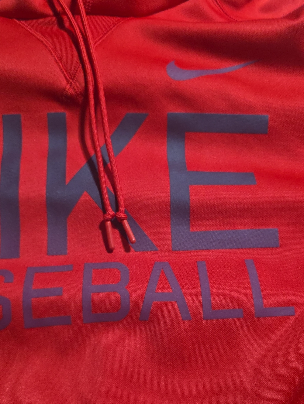 Mens Red Baseball Dri Fit Hoodie XXL - Picture 4 of 7
